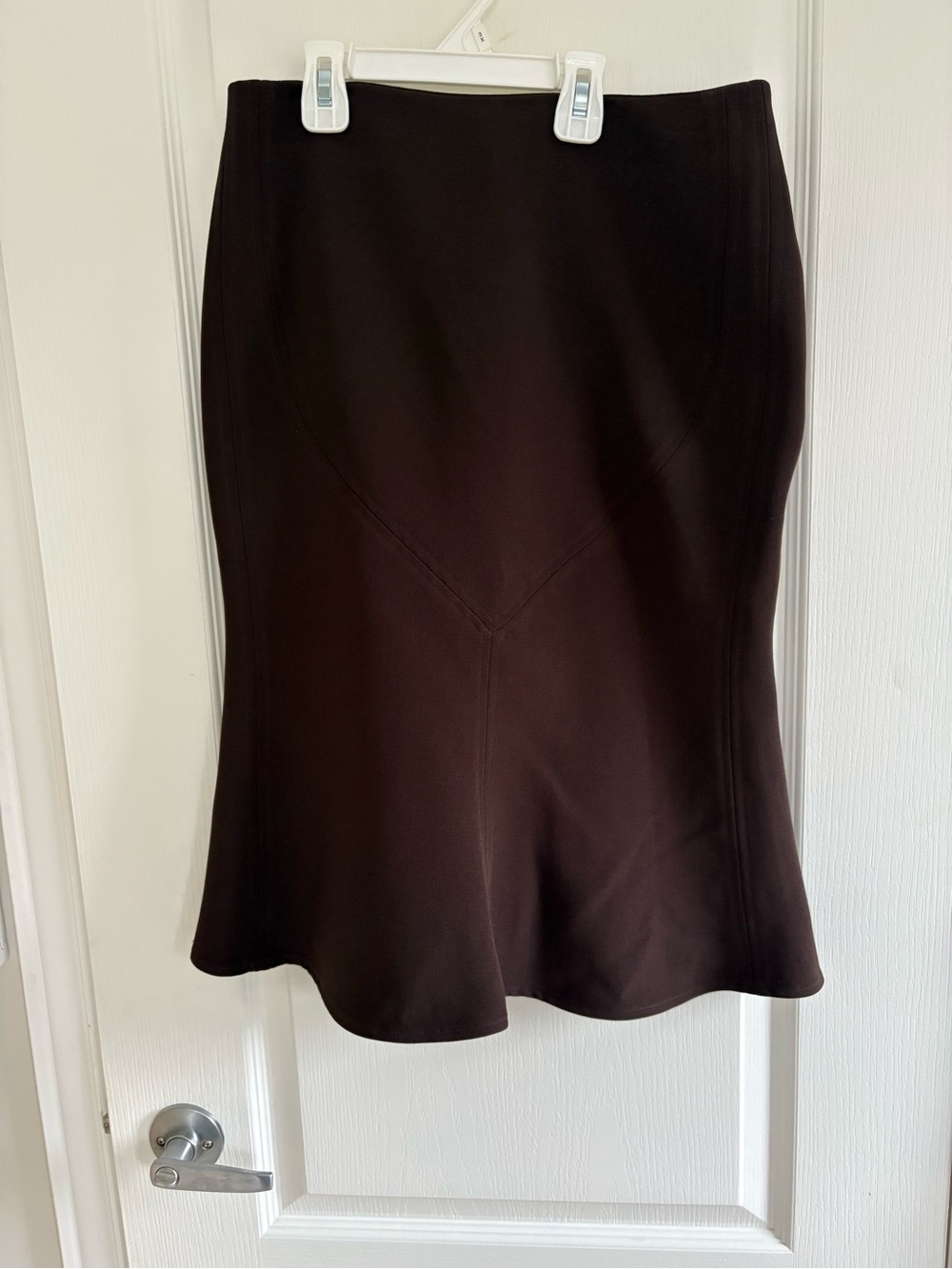 Mario Serrani Brown Pencil Skirt with Flared Hem